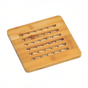 KESPER Bamboo Pot <b>Trivet</b> Square 15x15cm Heat Resistant Kitchen Protector - Product Image 2