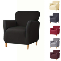 Housse de fauteuil moderne BuQue pour siège individuel, couleur unie, extensible, antidérapante, lavable, en polyester et élasthanne, protection de meubles