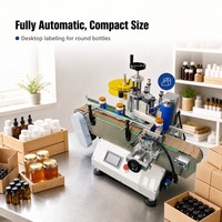Machine d'étiquetage de bouteilles de type mini YN801D pour petites bouteilles de vin rouge, liquides oraux, eau minérale, sauces de cuisine, bouteilles rondes