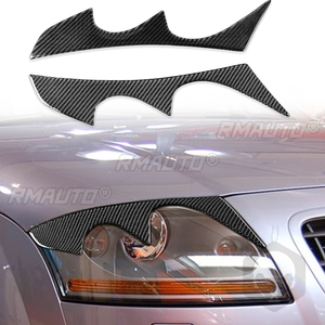 ฝาครอบตกแต่งไฟหน้ารถยนต์คาร์บอนไฟเบอร์ 2 ชิ้น สำหรับ Audi TT Mk1 1998-2006 สติ๊กเกอร์ติดรถยนต์ ฝาครอบตกแต่งไฟหน้า - Product Image 1
