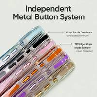 Coque de téléphone IMD dépolie mate avec anneau et boutons métalliques dégradés pour iPhone 17 Pro Max, antichoc et protectrice