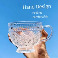 Gobelets en verre modernes avec poignée, réutilisables, grande capacité, empilables, pour eau, bière et fêtes