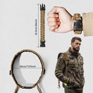 Lanière de survie en plein air en polyester imperméable durable, tressée à la main, multi-boucles pour les outils quotidiens, petits équipements - Product Image 6