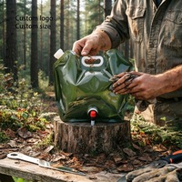 Sac de stockage d'eau pliable 5L 10L 20L, conteneur d'eau pliable, bidon d'eau portable étanche pour le camping, la randonnée et les activités de plein air