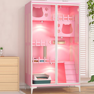 Yeni varış lüks pembe Pet Modern ahşap kedi mobilya ahşap ev evcil hayvan kafesi kedi - Product Image 1