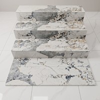 Carreaux de porcelaine pour escaliers, blanc, gris, motif marbre doré, brillants, rectangulaires, pour intérieur, villa, hôtel, OEM, ODM