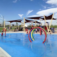 Mini pistolet à eau de piscine pour enfants en plein air intérieur PE et canon de pluie en métal arroseur amusant avec parapluie pour un usage domestique