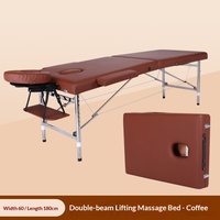 Table de massage pliable portable Chenman en acier inoxydable, hauteur réglable, avec sac de transport pour salon de beauté, spa, tatouage, thérapie