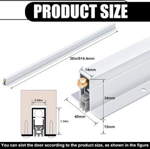 Joint de <span class=keywords><strong>porte</strong></span> automatique à levage caché - Bande anti-poussière et insonorisante pour portes résidentielles/commerciales - Product Image 4