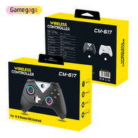 Control Inalámbrico para Juegos A CM-617 con Giroscopio de Seis Ejes Gatillo Hall Vibración y Pantalla OLED Remoto con BT 4.0 Joystick para PC P4 Steam Switch Lite