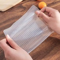 Couvre-bols en silicone réutilisables et pliables, lot de 3, film de conservation pour aliments, emballages de conservation des aliments dans la cuisine