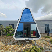 Maison en capsule la plus vendue, moderne, luxueuse, d'apparence triangulaire, préfabriquée, espace de vie en forme de triangle, maison de travail