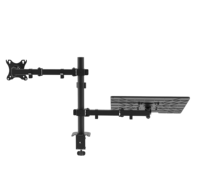 Bras de moniteur double réglable de haute qualité, bras de moniteur lcd avec adaptateur d'ordinateur portable