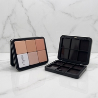 Palette de fards à paupières et de blush miniatures rectangulaires personnalisables 12 couleurs, boîte vide en fer blanc recyclable pour poudre libre et cosmétiques gaufrés
