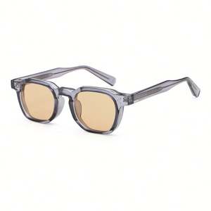 Lunettes de soleil polygonales rétro personnalisées avec logo, unisexes, en TR90, protection UV400, motif léopard, en acétate CP, pour hommes et femmes - Product Image 2