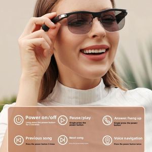 Gafas Inteligentes E10-1 de Modo Dual con Reproducción de Música por Bluetooth, Botón de Voz, Media Montura, Lentes Reemplazables, Multifuncionales - Product Image 5