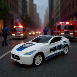 Voiture de patrouille de police pour enfants, véhicule de sauvetage urbain, jeu de rôle, emballage en filet - Product Image 3