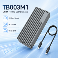 Boîtier externe Thunderbolt 3 USB4 M.2 NVMe sans outil, 40 Gbit/s PCIe Gen4x4, puce JSM2464, prend en charge les SSD 8 To 2280, TB003M1