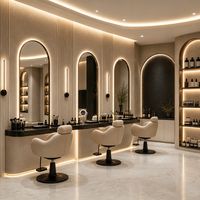 Présentoir rétroéclairé par LED pour établi de coiffure avec éclairage LED pour les salons haut de gamme