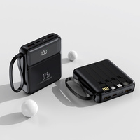 Promotion : Mini Power Bank Portable avec Câble Intégré, Charge Rapide USB, Écran LED, Grande Capacité 10000mAh, Logo Personnalisable, OEM