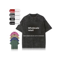 T-shirt surdimensionné en coton pur 280g avec logo personnalisé, délavé à l'acide, style vintage streetwear pour homme, vente en gros, haute couture personnalisée