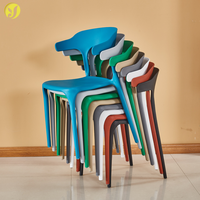 Mesas y Sillas de Plástico de Diseño Moderno para Cafetería, Silla de Comedor Colorida para Exteriores de Fábrica para Restaurantes y Parques