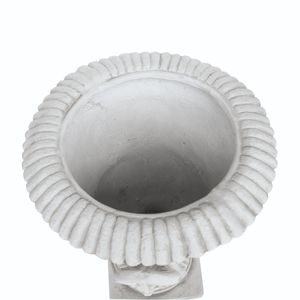 Planteur d'urne de jardin de calice en béton léger antique extérieur, pots de fleurs noirs - Product Image 4