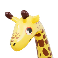 Flotador de piscina de jirafa inflable de gran tamaño, Jinete para exteriores con asas