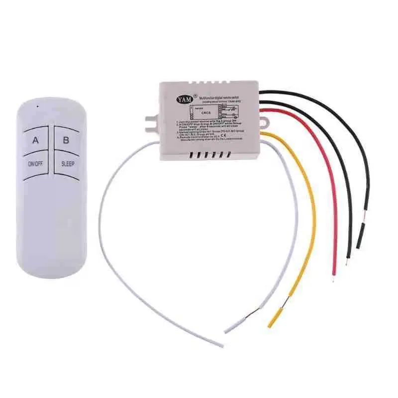 Port Wireless Remote Control Switch ON/OFF 220V Lamp Light Digital Wireless Wall Remote Switch Receiver Transmitter