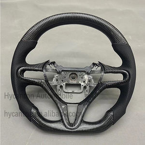 Vente en gros à bas prix Volant en cuir perforé en fibre de carbone pour volant de voiture Honda Fit - Product Image 4