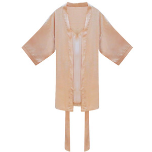 Ensemble <span class=keywords><strong>de</strong></span> vêtements <span class=keywords><strong>de</strong></span> <span class=keywords><strong>nuit</strong></span> en satin classique pour femmes avec logo personnalisé SMOOTH Factory, robe <span class=keywords><strong>de</strong></span> <span class=keywords><strong>nuit</strong></span> à bretelles spaghetti <span class=keywords><strong>et</strong></span> <span class=keywords><strong>peignoir</strong></span> <span class=keywords><strong>assorti</strong></span> en deux pièces - Product Image 2