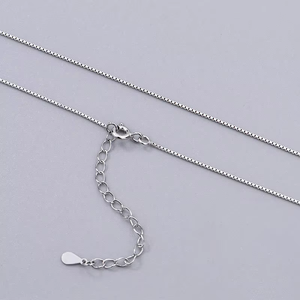Chaîne personnalisée S925 en argent sterling véritable de 18 pouces, lingot de <span class=keywords><strong>graine</strong></span> avancé, serpent de vague d'eau, boîte de <span class=keywords><strong>gypsophile</strong></span>, chaîne croisée, collier pendentif - Product Image 3