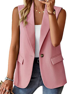 Ohsisa <strong>Women</strong> 2025 New Release Hot Summer <strong>Sleeveless</strong> Solid Color Multi Color Cardigan Small Suit <strong>Coat</strong> for <strong>Women</strong> - Product Image 4