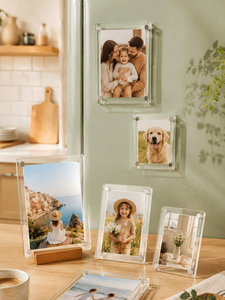 Cadre photo magnétique en acrylique de qualité supérieure, support mural et aimants pour réfrigérateur, idéal pour la décoration de la maison ou du bureau - Product Image 2