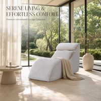 Moderner Minimalistischer Loungesessel Gepolsterter Stoff-Chaiselongue Einzelner Sessel für Schlafzimmer Wohnzimmer Möbel