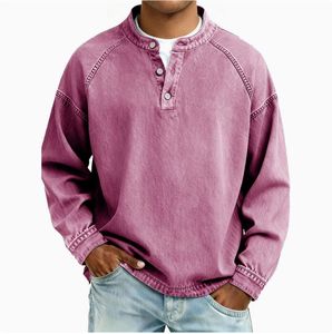 <span class=keywords><strong>Camicia</strong></span> da <span class=keywords><strong>Uomo</strong></span> 2026 Tinta Unita Casual Stile Retrò a Maniche Lunghe - Product Image 6