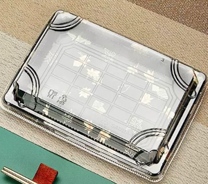 Conteneur d'emballage alimentaire en PET noir carré/rectangulaire jetable de haute qualité avec motif personnalisé pour les sushis et les sandwichs - Product Image 4
