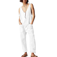 Canal 2025 décontracté sans manches ample Baggy salopette jean pantalon pulls avec poches pour femmes haut rouleau Denim combinaisons