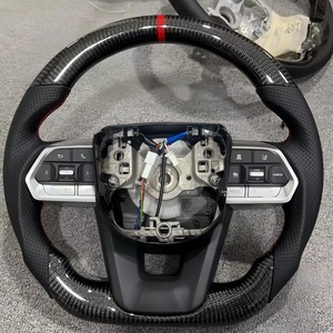 Volante de Fibra de Carbono Real con Botón Negro <span class=keywords><strong>GR</strong></span>, Actualización LC300 para <span class=keywords><strong>Toyota</strong></span> Land Cruiser LC200 LC76 LC79 LC70 Prado 2003-<span class=keywords><strong>2021</strong></span> - Product Image 1