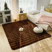 Tapis doux antidérapant pour intérieur, tapis shaggy moderne, tapis moelleux pour enfants, tapis en fourrure de lapin