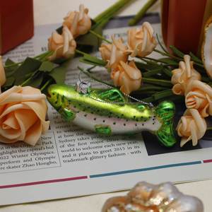 Ornements de Noël suspendus en verre imprimé UV faits à la main, série marine (hippocampe, conque, crabe, poisson) de haute qualité - Product Image 6