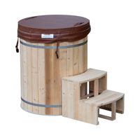 Vente en gros usine – Baignoire de récupération extérieure individuelle en pin thermo-traité, baril de bain froid avec refroidisseur