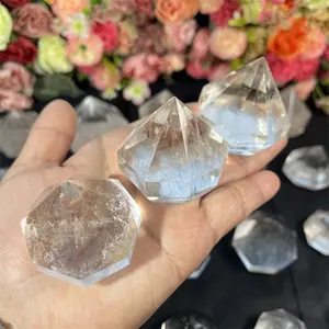 Hand Carved Natural Healing Polished Clear Quartz Diamond Shape Crystal Craft For Fengshui