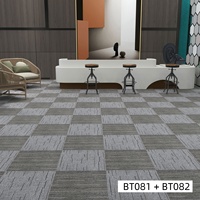 Dalles de moquette commerciales modernes en bitume, design emboîtable, 50*50cm, PP polypropylène, imperméables, boucle de poils, pour la maison, directement de l'usine