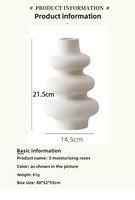 R40 Einfache Vintage Nordic Modern Flower Kunststoff Nordic Standing Flower Kunststoff Vase mit künstlichen Pflanzen für Home Decor