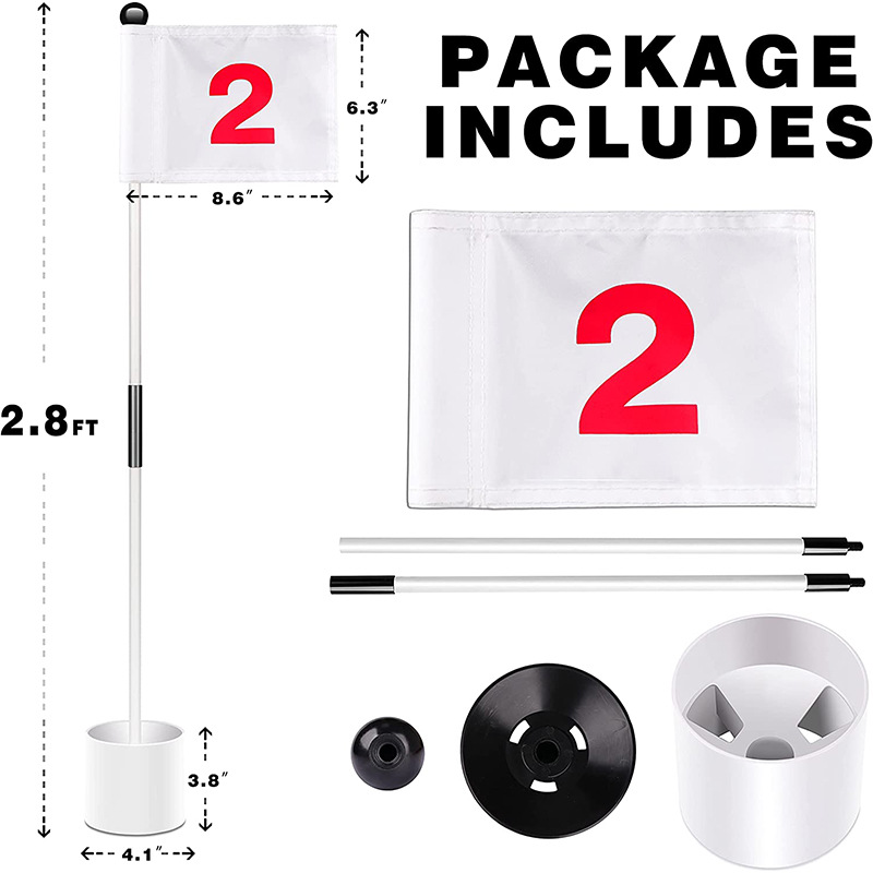 New Arrival removable Golf Putting Green Flag With Flagstick Pole + Cup Hole For Golf Accessories Practice