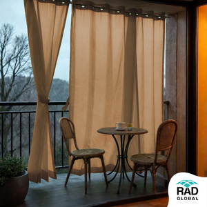 Rideau d'extérieur imperméable 2-en-1 260 GSM, couleur Dune de Sable avec des tons beiges chauds et terreux pour une intimité confortable sur la terrasse et une protection contre les intempéries - Product Image 2