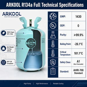 Cilindro Recargable de 60 kg con Estándar CE R134a, Paquete Grande, R134a de Alta Pureza 99.9% para Aire Acondicionado de Automóvil, Marca OEM - Product Image 5