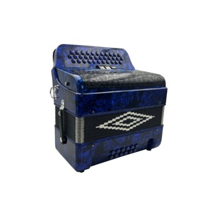 Acordeón SEASOUND de 34 Botones, 12 Bajos, 3 Registros, Cuerpo de Celuloide Azul, Rejilla Negra, Botones Negros, Acordeón Diatónico JB3412C - Product Image 4
