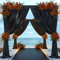 LILIS Modern 8x10FT 4x10ft Tirai Latar Belakang Poliester Hitam untuk Pesta Pernikahan, Pesta Bayi, Pesta Ulang Tahun & Latar Belakang Panggung